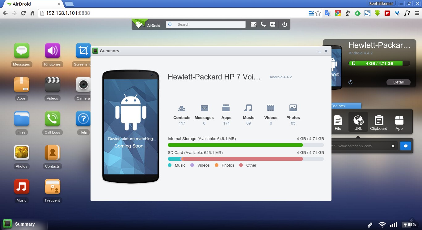 Check Android device details using AirDroid