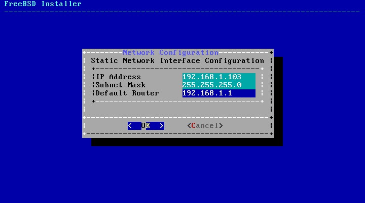 Enter network ip details in FreeBSD 10.2