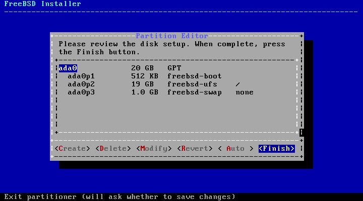 Review partition sizes in FreeBSD
