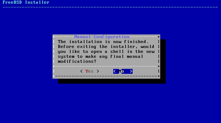 FreeBSD 10.2 installation is completed 