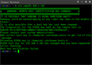 How to fix ECDSA host key warning error in Arch Linux