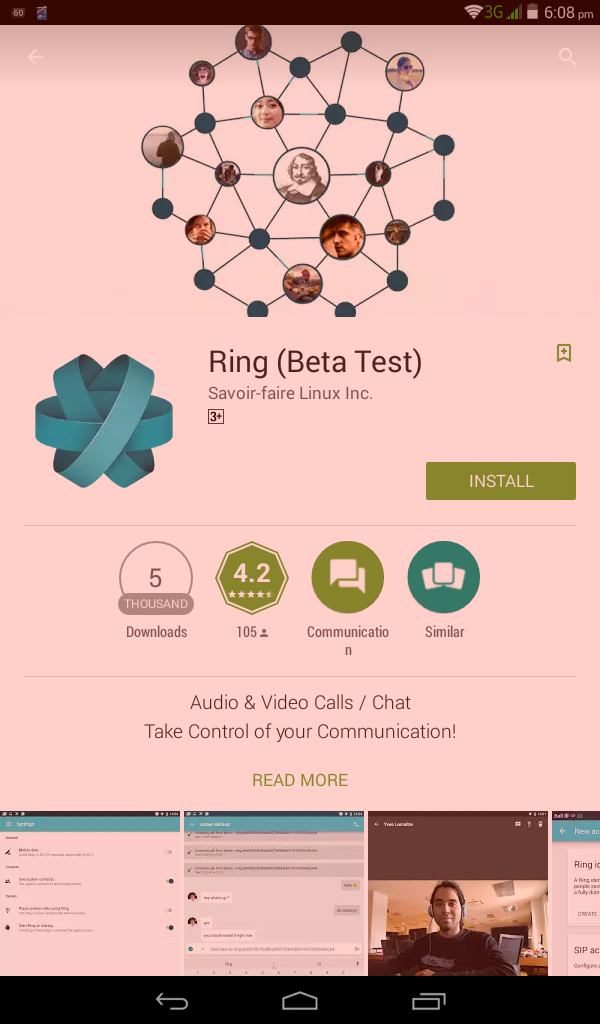 Ring app in Google playstore