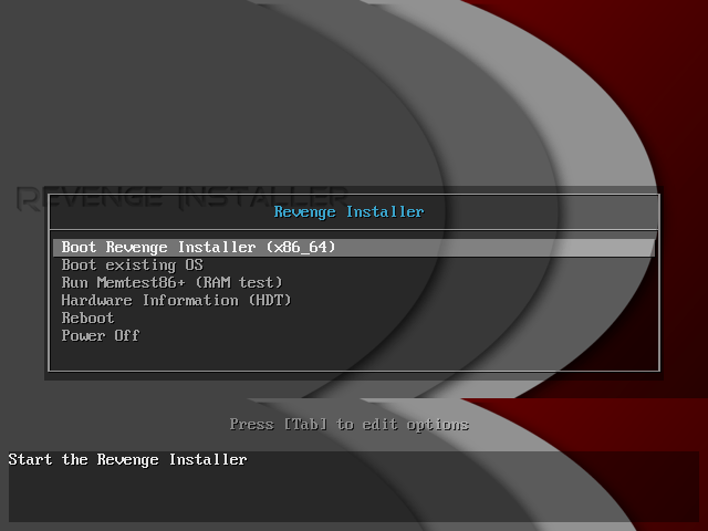 Graphics installer. Revenge installer. How install Arch with gui.