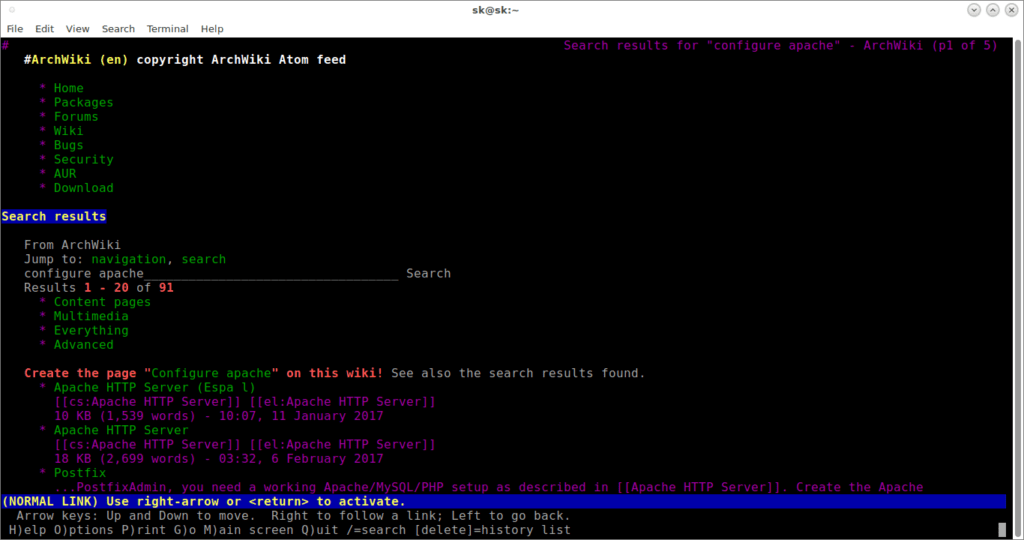 How To Search The Arch Wiki site From Commandline OSTechNix