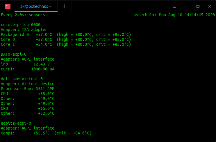 linux temperature monitor