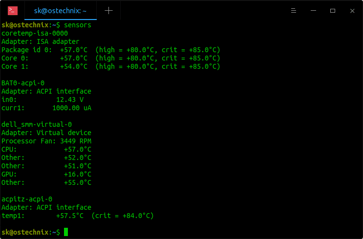 linux get cpu temperature