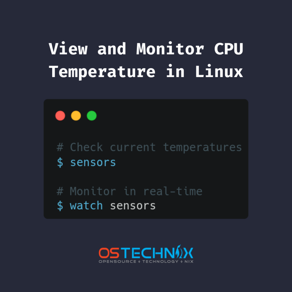 View and Monitor CPU Temperature in Linux