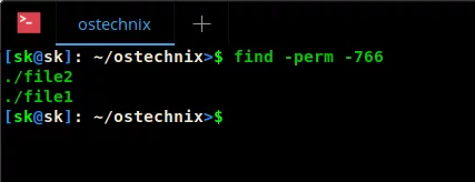 Find files based on numeric permissions with "-" prefix