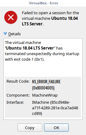 virtualbox e_fail machinewrap