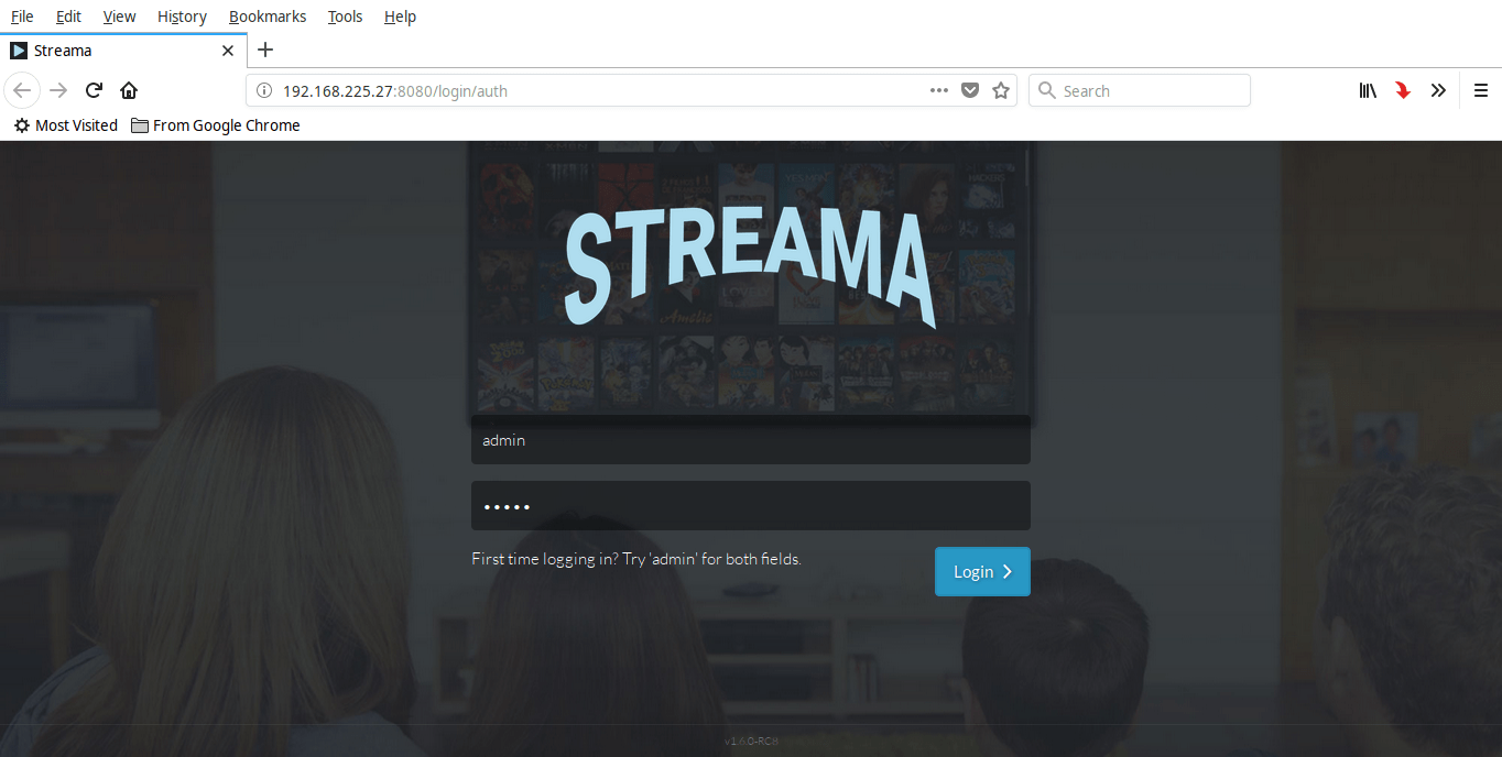 streama login page