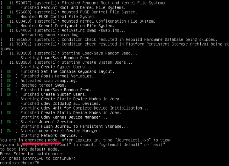 Emergency mode linux как выйти