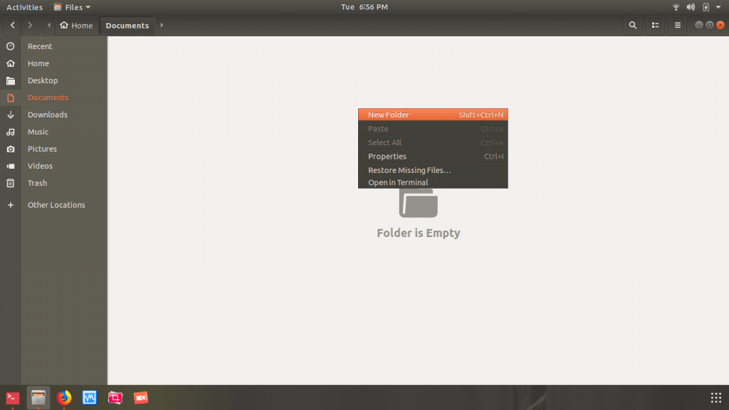 Add 'New Document' Option In Right Click Context Menu In Ubuntu 18.04