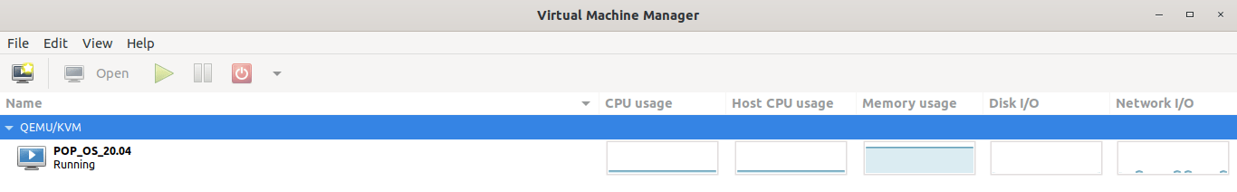 Mostrar gráfico de estadísticas de huéspedes de KVM