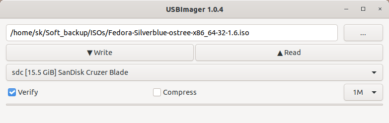 Create bootable usb drive with USBImager in Linux
