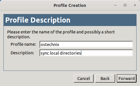 Enter Unison profile name and description