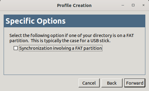 Synchronization involving a FAT partition