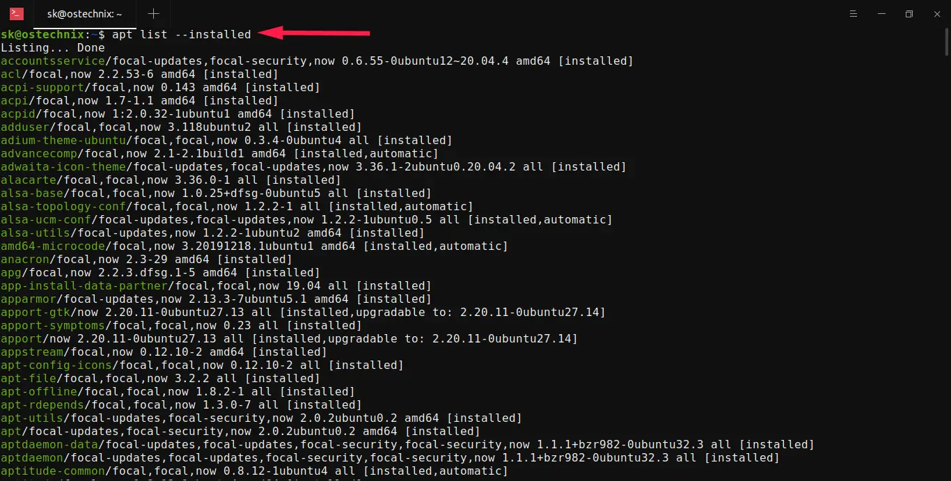 How To List Installed Packages In Linux OSTechNix