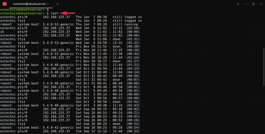 how-to-find-last-logged-in-users-in-linux-ostechnix