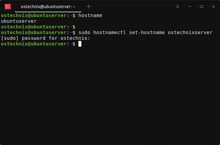 Set Linux hostname with hostnamectl command
