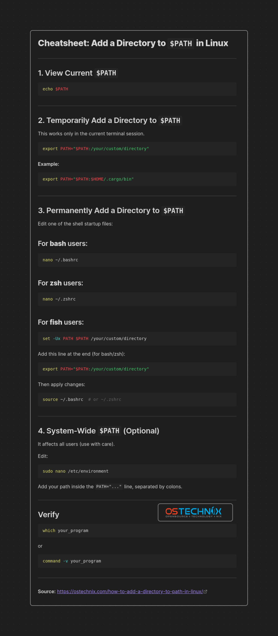 How To Add A Directory To PATH In Linux - OSTechNix