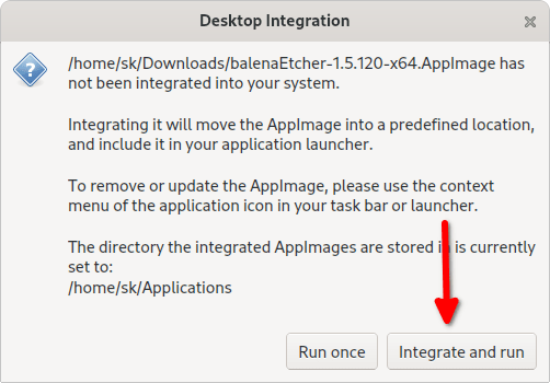 Integrate AppImages to Application menu using AppImageLauncher