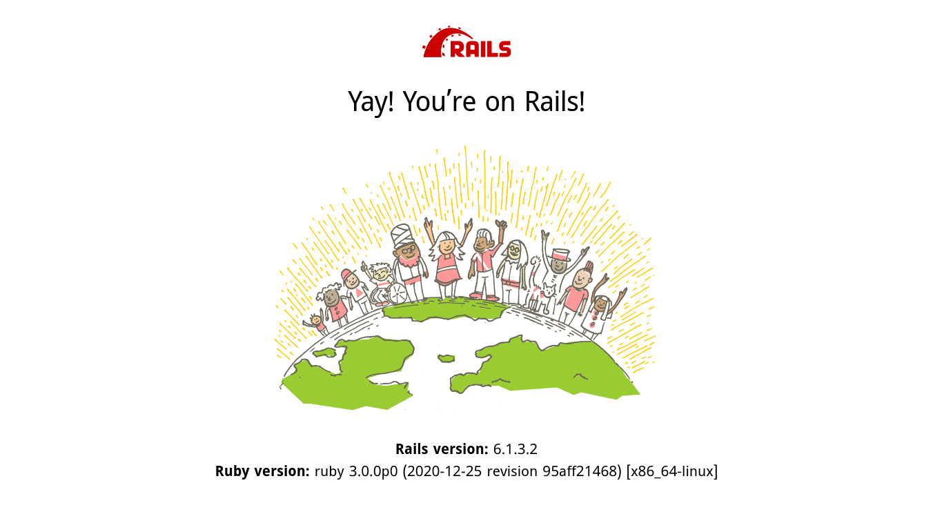 Página de prueba de la aplicación Ruby on Rails