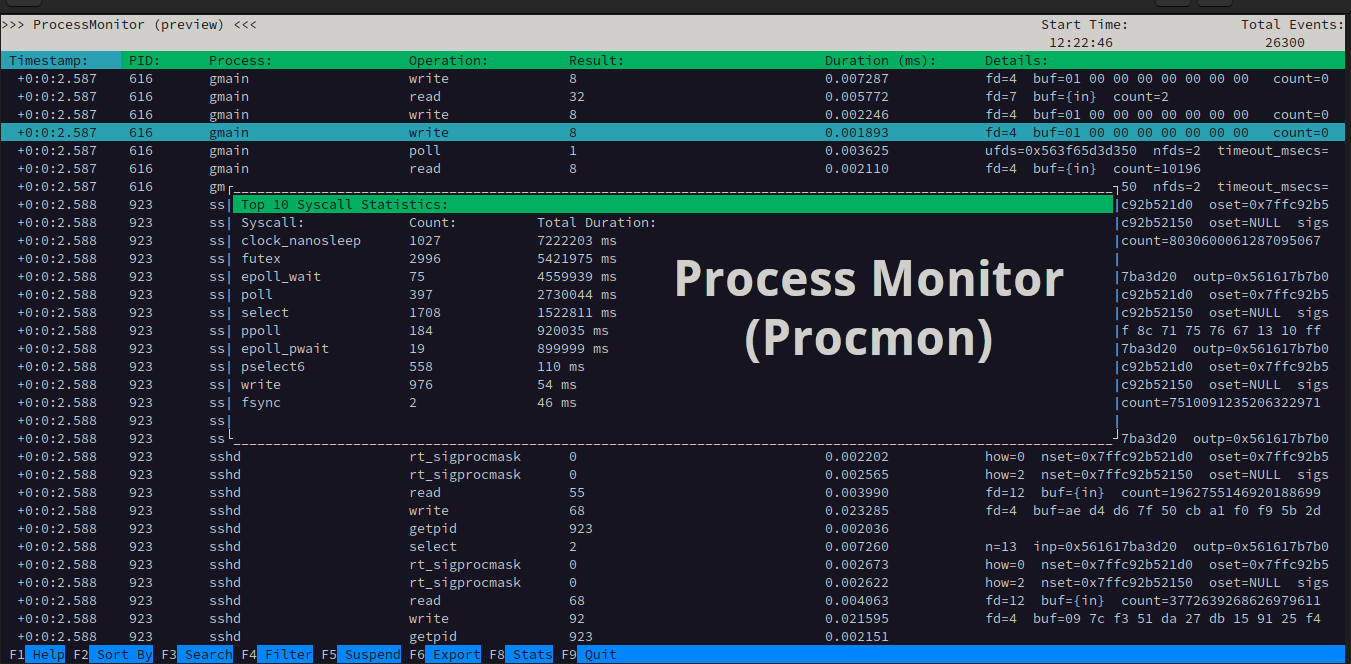 process monitor command line