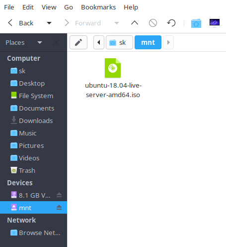 mounting iso to usb