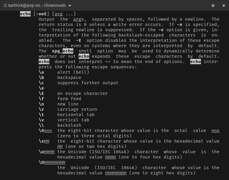 Linux Bash Echo Special Characters