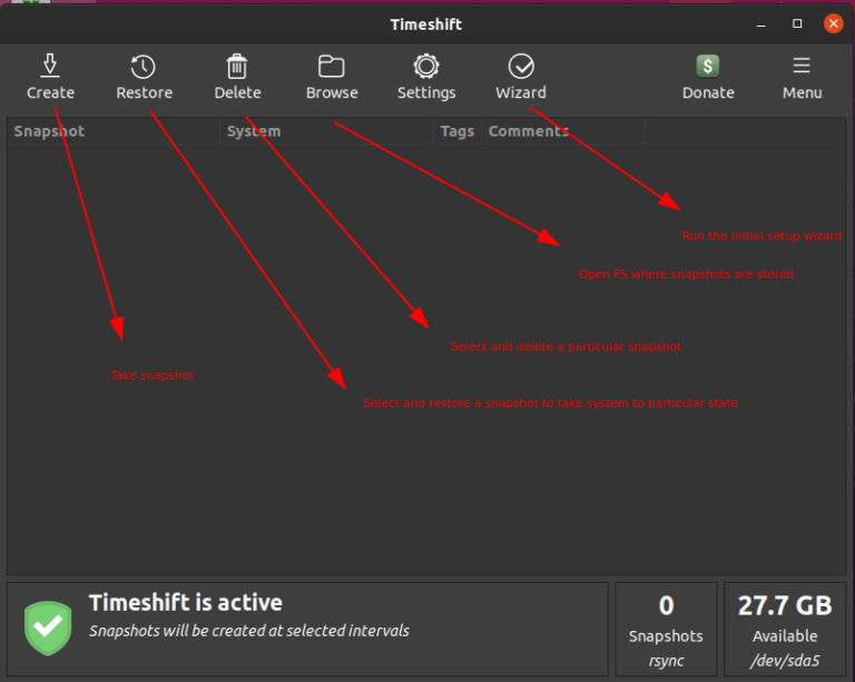 timeshift backup