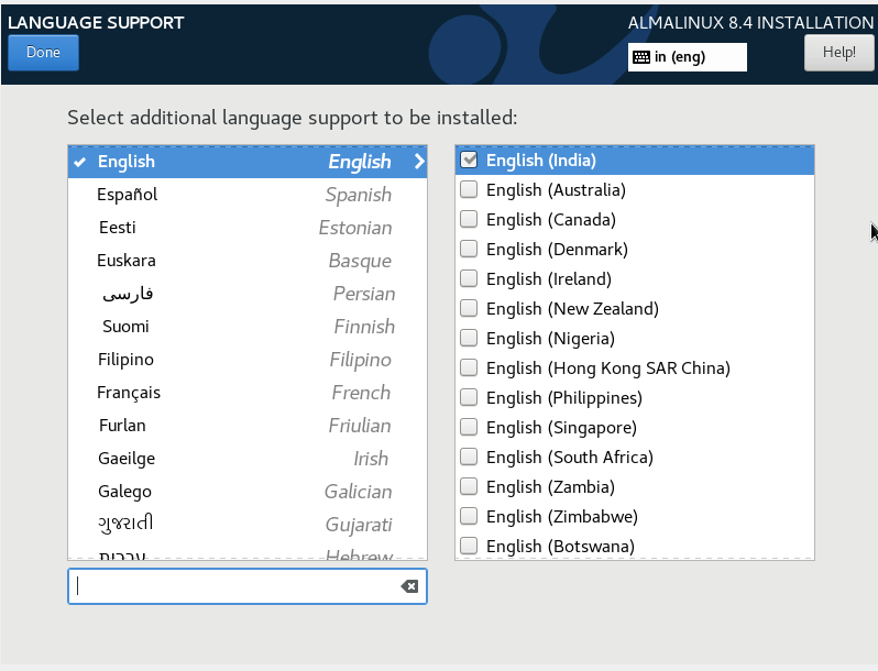 Configure language support