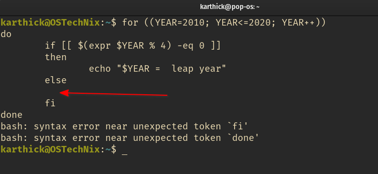 Empty conditional statements