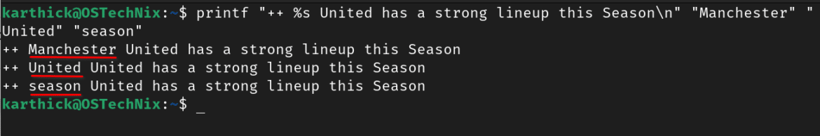 Bash Printf Command Explained With Examples - OSTechNix