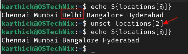 Remove elements from an array