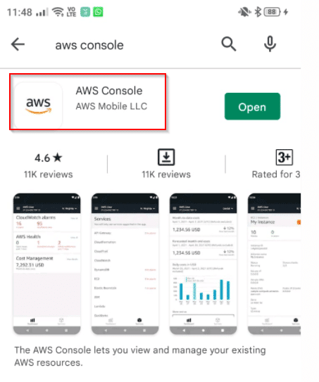 AWS Console Mobile APP