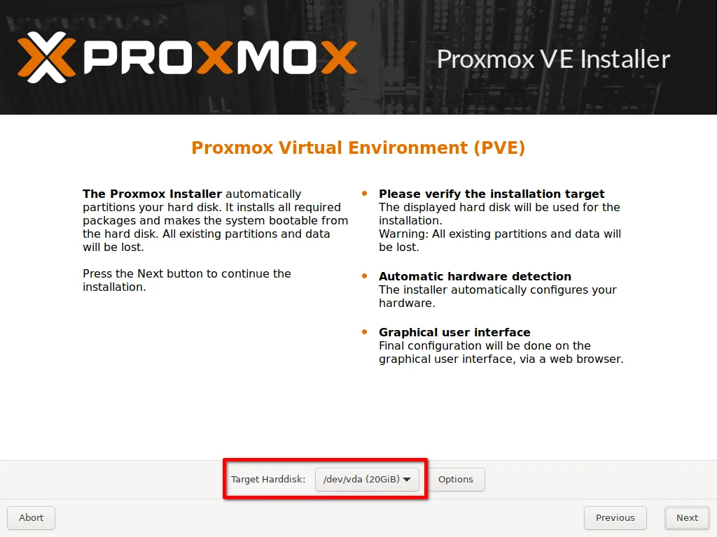 Sélection du disque