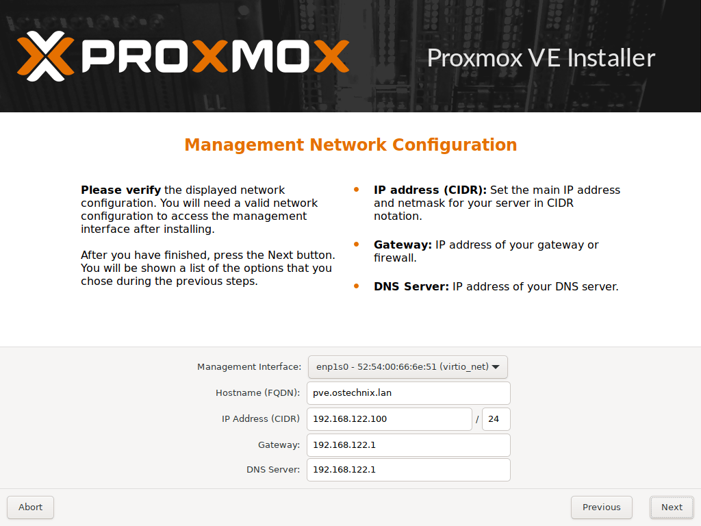 Configuração de rede