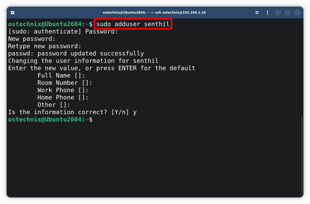 Create a New User in Ubuntu Linux Create a New User in Ubuntu Linux
