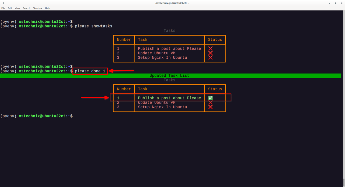 Please - A Simple Command Line Todo Manager - OSTechNix