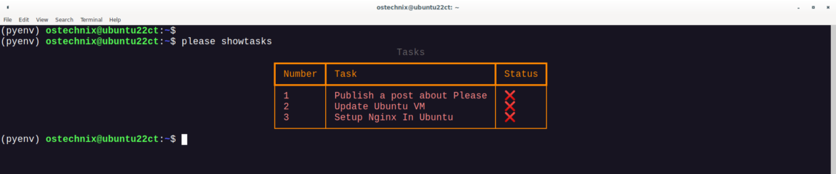 Please - A Simple Command Line Todo Manager - OSTechNix
