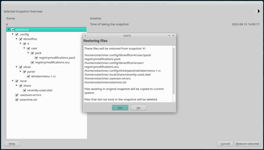 Create Btrfs Snapshots With Snapper In openSUSE OSTechNix