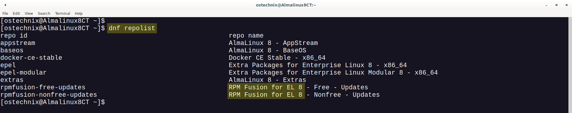 List Installed Repositories In RHEL, CentOS, AlmaLinux, Rocky Linux