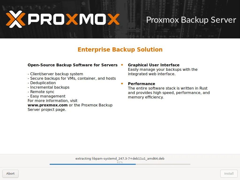 Installing Proxmox Backup Server Installing Proxmox Backup Server