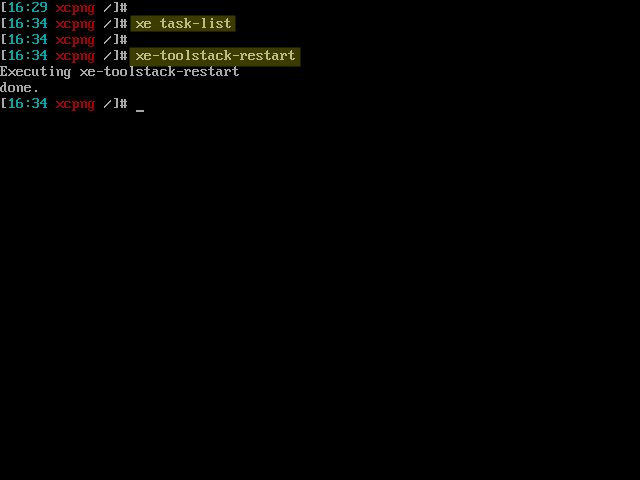 Restart XAPI Toolstack Restart XAPI Toolstack