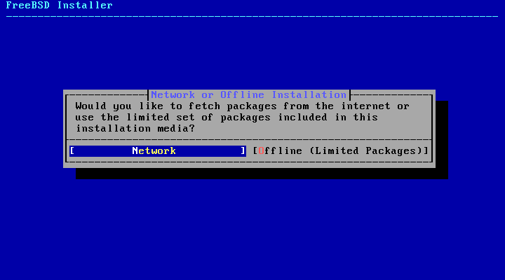 Choose Network or Offline Installation Choose Network or Offline Installation