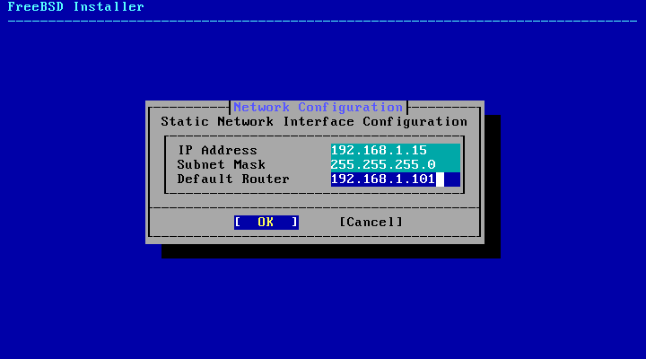 Enter Static Network Configuration Details Enter Static Network Configuration Details