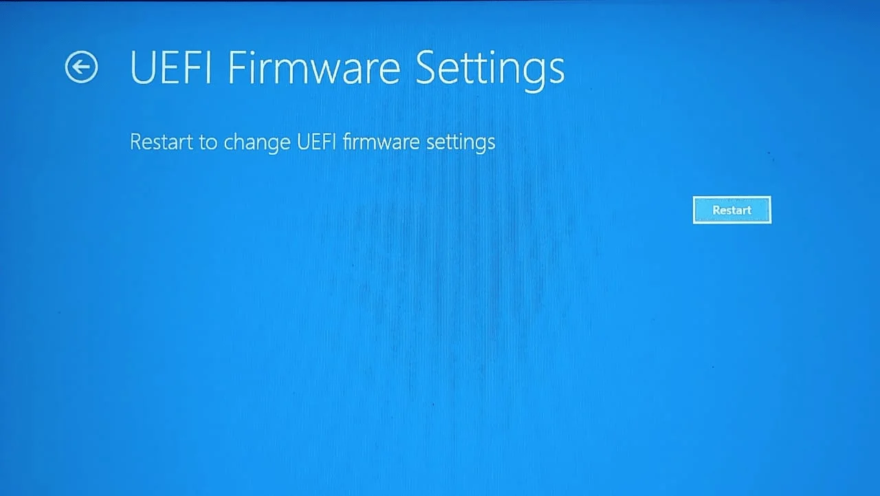Restart to Change UEFI Firmware Settings Restart to Change UEFI Firmware Settings