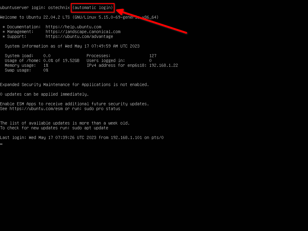 Enable Automatic Login In Ubuntu Desktop And Server - OSTechNix