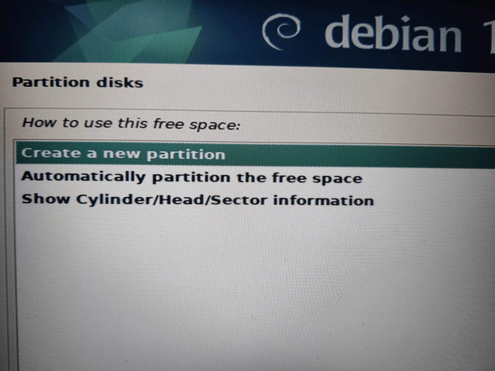 Create New Partition Manually Create New Partition Manually