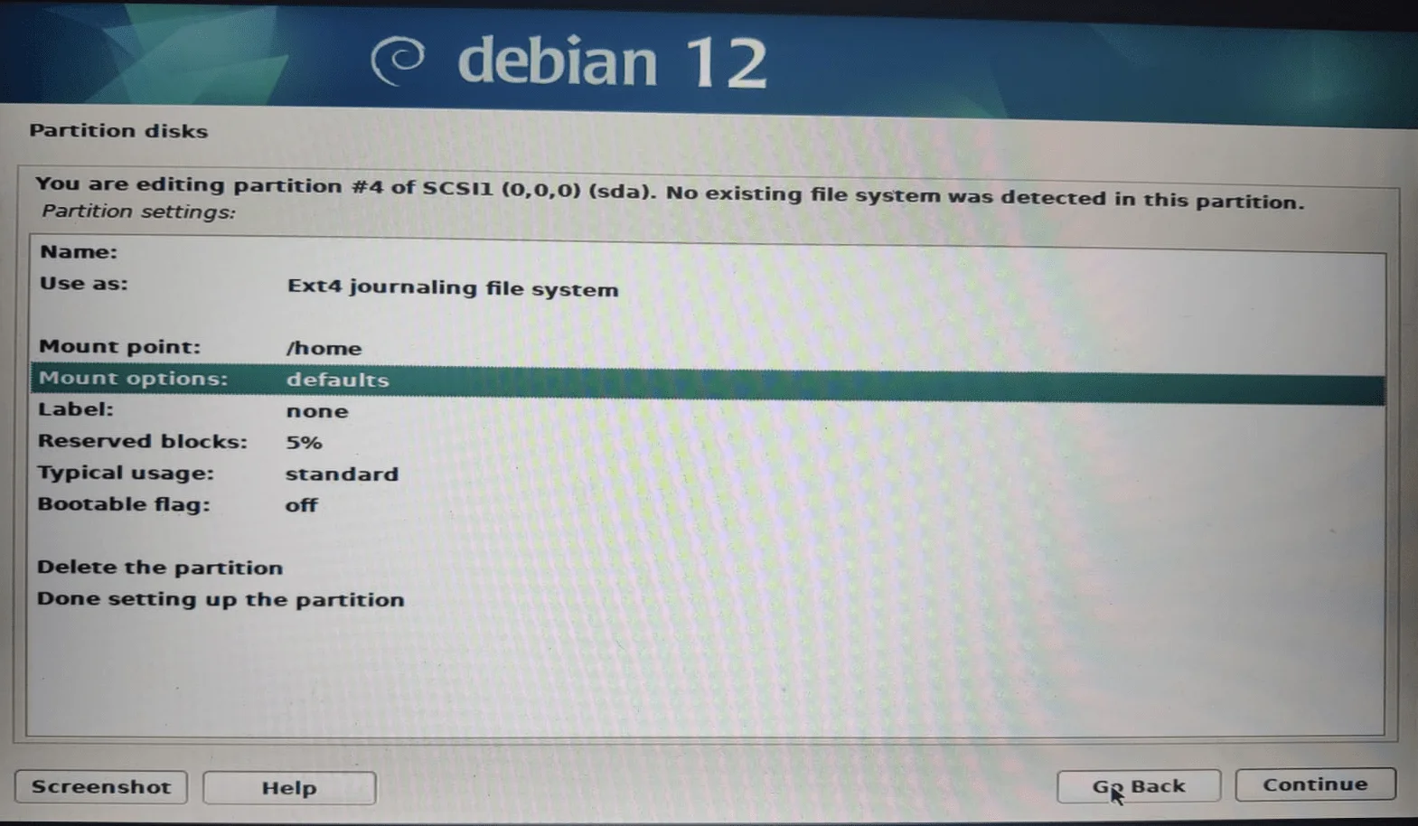 Manual Partition Configurations Manual Partition Configurations